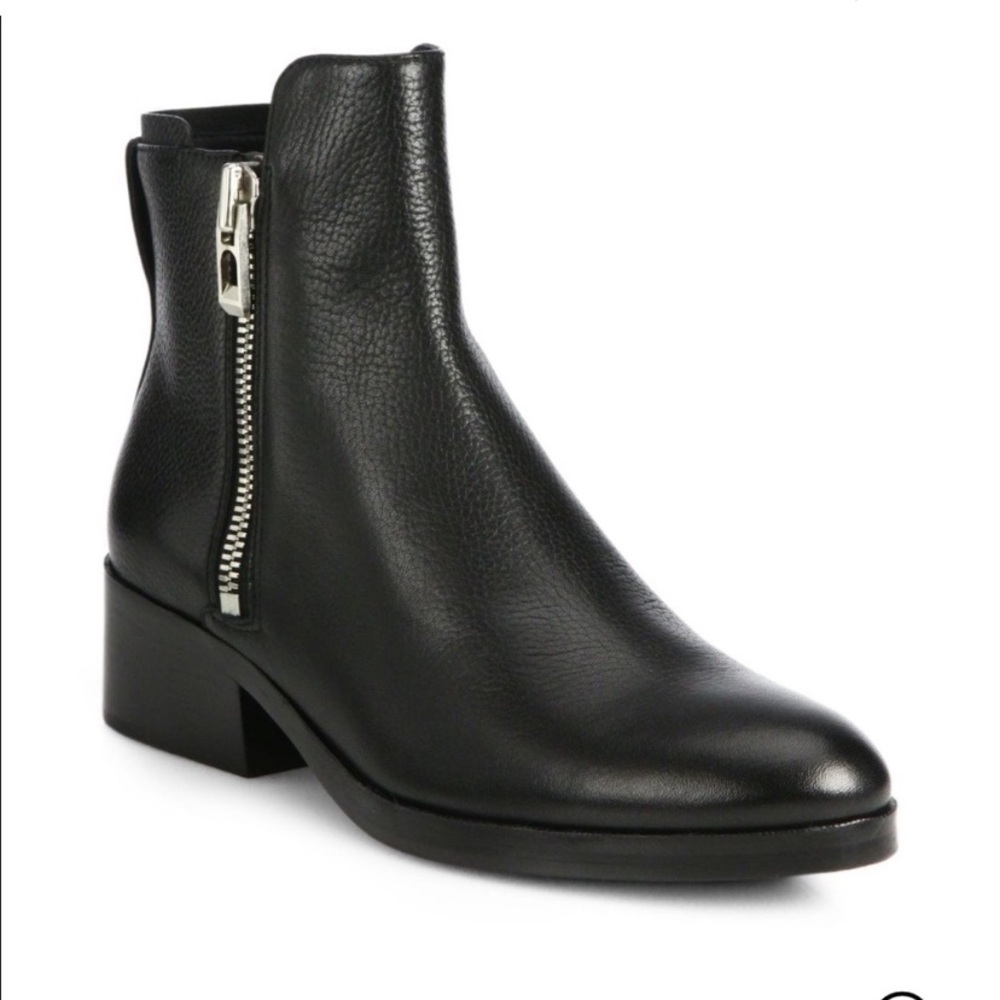 Phillip Lim Alexa Black Zip Ankle Booties, 38